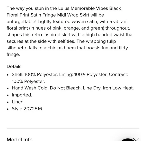 Lulu’s NWT Floral Fringe MIDI Wrap Skirt Memorable Vibes Size Small - Picture 8 of 11